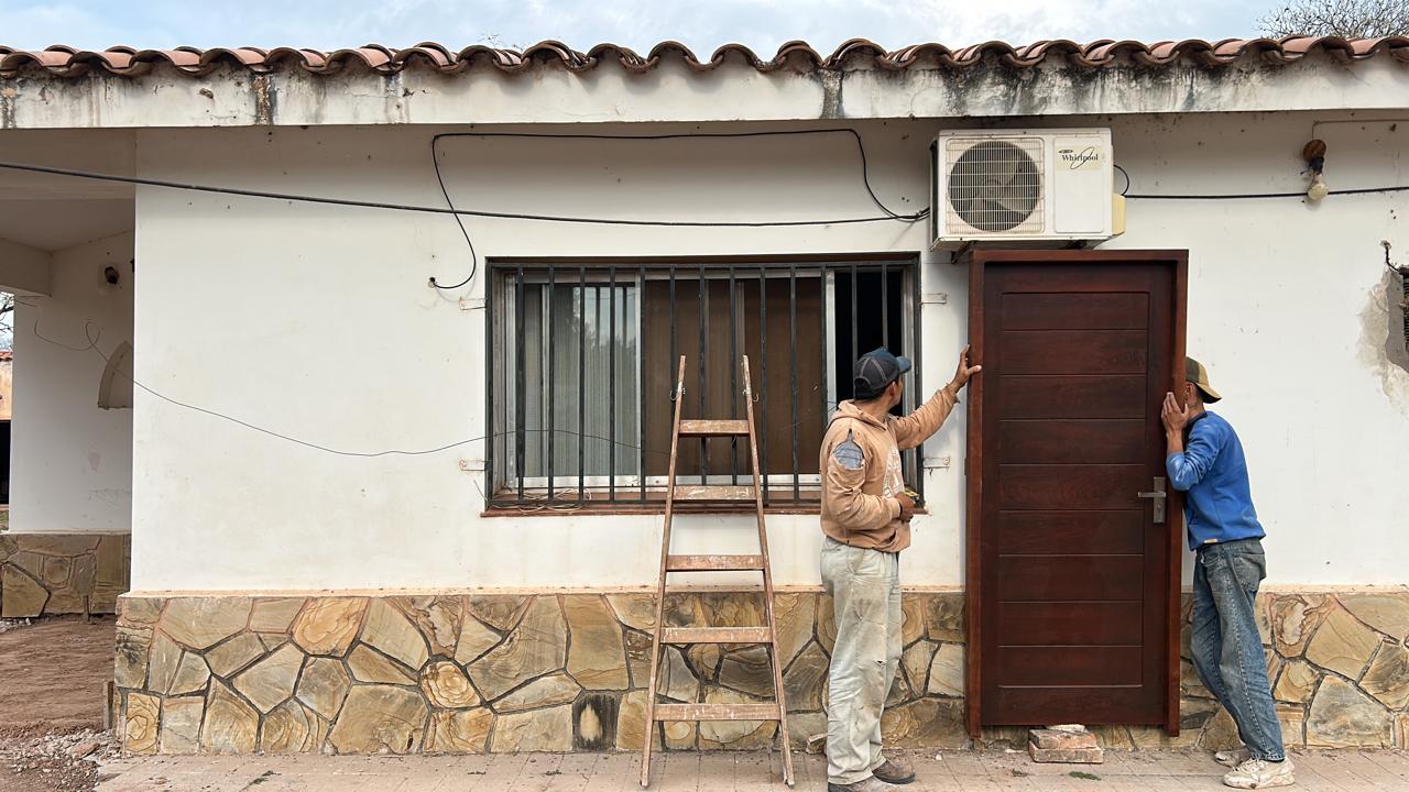 Another view of the doors and windows of the house