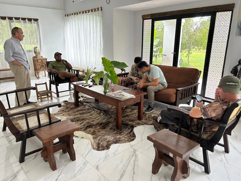 Guests in a shared accommodation space.