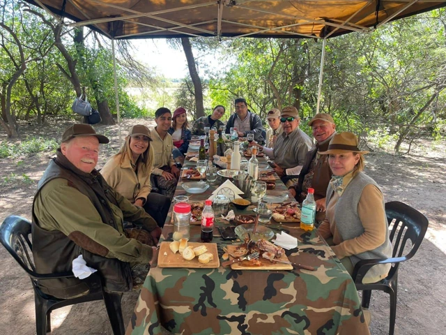 An outdoor meal during our outings.