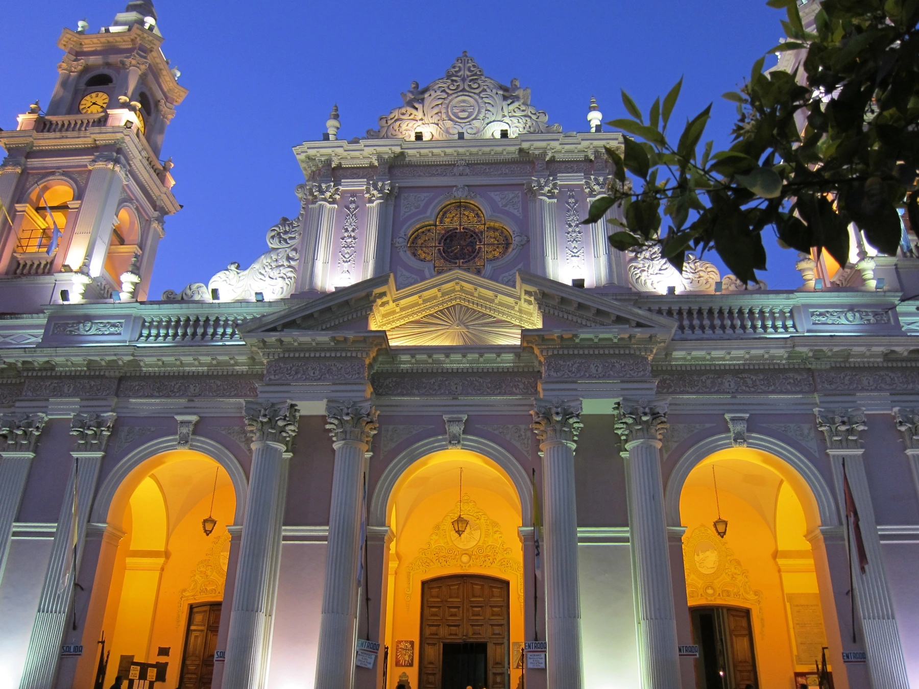 Salta Cathedral at dusk